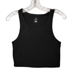 Offline by Aerie Crop Tank Top Size Small Black Jersey Material